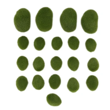 20 Vienetų 2 Dydžių Dirbtinis Moss Uolų Dekoratyvinis Dirbtiniais Žaliosios Samanos, Kuriems Akmenys