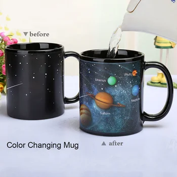 2022 Naujausias Saulės Sistemos Keičiasi Spalvos Keramikos Puodelis Kavos Puodelio Vadovams Biure Planetų Žvaigždėtas Dangus Studentų Pusryčiai Taurė