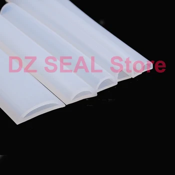 25 x 10mm D tipo aukštai temperatūrai atsparus pusapvalės tuščiaviduriai silikono durų sandarinimo mechaninė vonios vandens atraminės juostos
