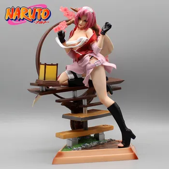 32cm Naruto YM Haruno Sakura GK Statula Modelis Ketvirta Kulka Ritmais Moterų PVC Pav Ornamentu Anime Apdailos Žaislas Gimtadienio Dovana
