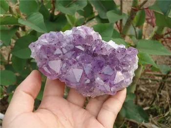 355g Natūralus Ametistas Graži Violetinė KVARCO Geode Kristalų Sankaupos PA1088