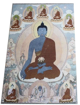 36 colių Tibeto Šilko siuvinėjimo aukso šilko siuvinėjimo,medicinos Budos statula Thangka Tapyba, Freskos