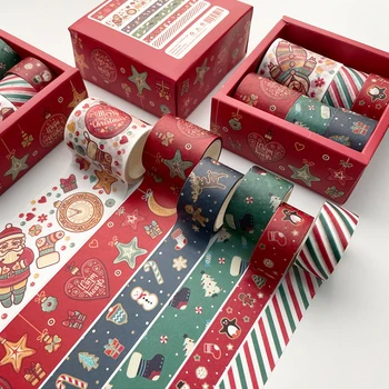 6pcs/set Linksmų Kalėdų Washi Tape Dėžutėje Supakuoti Atostogų dovanų Dekoratyvines užrašų knygelė 