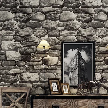 Akmens Tapetai, Modeliavimas Nostalgišką Retro Imituojant Akmens Uolienų Akmens 3D Restoranas Meno Akmens Fono Sienos Tapetai