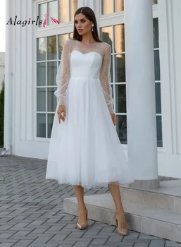 Alagirls Undinė Vestuvių Suknelė Nuotakos 2022 Paprasta Balta Vestuvinė Suknelė Sužadėtuvių ir Vestuvių Suknelė Vestuvių suknelė su Aplikacijos
