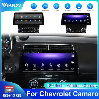 Android 11 Bule Ray Ekranas 12.3 Colių GPS Navigacija Radijo Chevrolet Camaro 2010-2015 Metų Automobilio garso sistemos Multimedia Player Galvos Vienetas