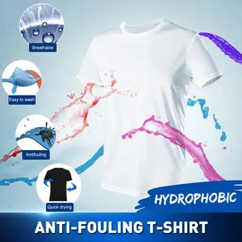 Anti-Purvinas Vandeniui Vyrų Marškinėliai Kūrybos Hidrofobinės Stainproof Kvėpuojantis apsaugos nuo užsiteršimo Quick Dry Top Trumpas Rankovės Pėsčiųjų marškinėliai