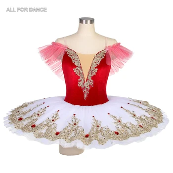 BLL502 Off-the-pečių Raudona Aksominė Liemenė Baleto Šokių Blynas Tutu Kostiumai Mergaitėms ir Moterims Veiklos DanceWear