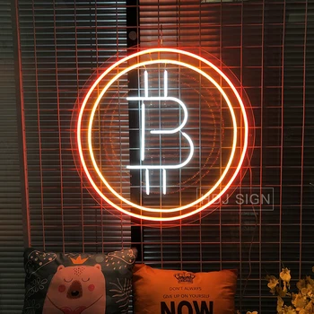 Bitcoin Logotipas Užsakymą LED Neonas Pasirašyti Sienų dekoras už Kambarį, Alaus Baras, parduotuvė, baras-restoranas Komercinės Dekoras, šviesos, Kūrybos Dovana