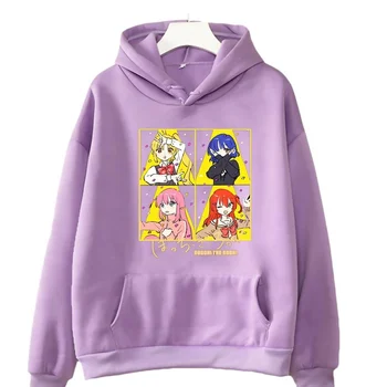 Bocchi Roko Manga cigaretėms sukti hoodies moterų anime Vilnos derliaus grafinis Gaubtu moterų drabužių streetwear