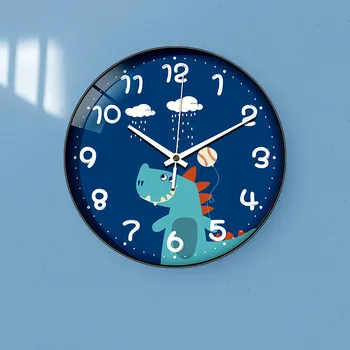 Cartoon Vaikų Ultra-Quiet Laikrodis Kabo Laikrodis Namo Gyvenamasis Kambarys Miegamasis Cute Mados Kūrybos Laikrodis Sienos Paprasta