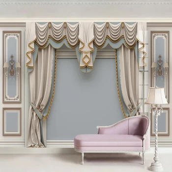 Custom 3D Europos Stiliaus Užuolaidų Raižyti Miegamojo Kambarį TV Fono Nuotrauką Freskos Sienos Tapetai, Dažymas Papel De Parede