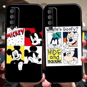 Disney Mickey Mouse Animacinių filmų Telefoną Atveju Huawei P Smart Z 2019 2021 P20 P20 Lite Pro 30 Lite Pro P40 P40 Lite 5G Juoda Funda