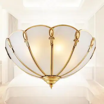 Gyvenamasis kambarys Modernus lubų lempa naujovė E14 Stiklo Lubų šviesos paviršinės Montuotės derliaus vario led lubų šviesos