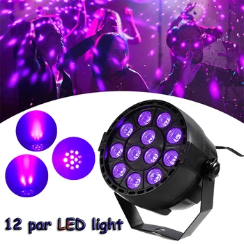 Juodas UV Etape Lemputė 12 LED Par Šviesos Šalis, Diskoteka Žiburiai Lazerio Dmx Luz Dj Poveikis Valdytojas, Projektorius, Salė Juostos Apšvietimas