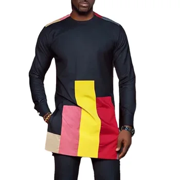 Kratinys Afrikos Drabužiai Vyrams 2022 Brand Slim Fit Long Sleeve Afrikos Suknelė Marškinėliai Vyrams Šalies Prom Afrikos Drabužių Camisas