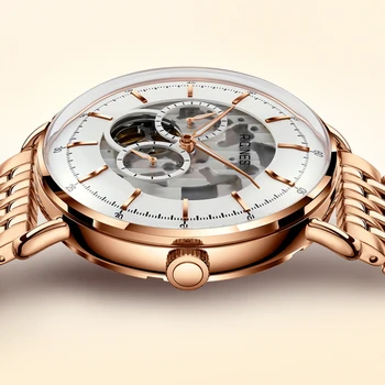 Mados Vyrų Mechaninė Žiūrėti Miyota Automatinė Suknelė Laikrodžiai 43mm Rose Gold Nerūdijančio Plieno Šviesos Prabangūs Laikrodžiai 2022