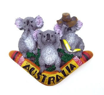 Mielas Australijos Koala Smiginio Kūrybos 3D Šaldytuvas Magnetas Namų Decortion Šaldytuvas Magnetai Turizmo Suvenyrai, Magnetiniai Lipdukai