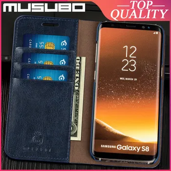 Musubo Prabanga Originali Odinis dėklas Samsung Galaxy S8 S9 Plus + S10 S10E Plius Fundas Padengti Atveju Apversti Kortelės Lizdas Piniginės Korpusas