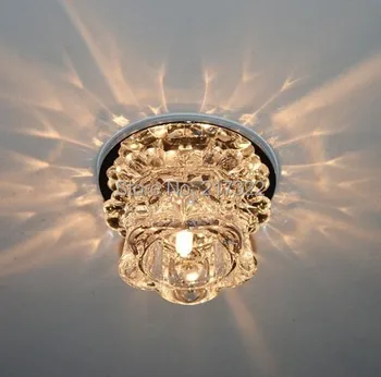 Naujas, Modernus Kristalų 3W LED Lubų Šviesos Šviestuvas led vidinis šviesos diodų (led) lubos baltos šviesos 0248