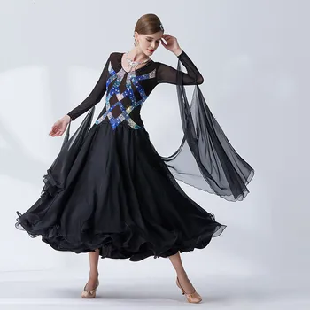 Naują Nacionalinį standartą, šiuolaikinių šokių drabužiai didelis švytuoklės suknelė praktikos drabužių, pramoginiai šokiai, Valsas-B-18498