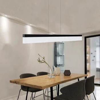 Office home miegamasis, valgomasis, kambarys Modernus pailgos stačiakampio formos linijos formos kabo lempa sietynas LED šviesos su ilgai juostelės