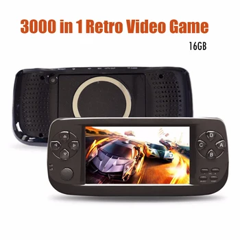PAP KIII Retro Mini Žaidimų Konsolės 4.3 Colių HD Built-in 3000 Retro Klasikiniai Žaidimai 64 Bitų Portable Nešiojamą Žaidimų Žaidėjai 16GB