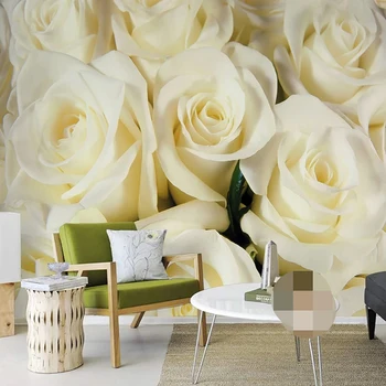 Pasirinktinius Nuotraukų Sienų Tapetai Geltona Rožė Gėlių Gražus Šiuolaikinio Gyvenimo Kambario, Miegamasis, Valgomasis Apdailos Papel De Parede 3D
