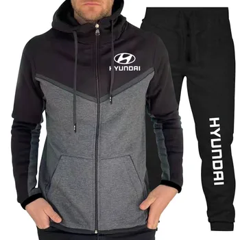 Pavasarį, Rudenį Naujų Karšto Pardavimui, Hyundai automobilių logotipas spausdinti vyriški Švarkai vyriški Megztiniai Sportiniai Kostiumai vyriški laisvalaikio sportinis kostiumas