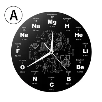 Periodinės Elementų Lentelės Chemija Sieninis Laikrodis mokslo chemijos simbolis laikrodis chemijos mokytojas dovana Mokslas Sienos Meno Dekoro