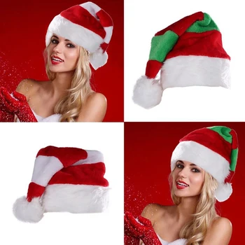 Pliušinis Kalėdų Skrybėlę Santa Hat Kalėdos Kostiumas Pompom Santa Claus Bžūp Atostogų Skrybėlę Suaugusiems Unisex Aksomo