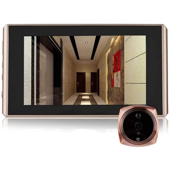 Skaitmeninis Durų Viewer Ir Amp, 4.3 Colių HD LCD Ekranas Skaitmeninis Akutė Viewer,Auto Foto Užfiksuoti Vaizdo Mini Doorbell Fotoaparatas