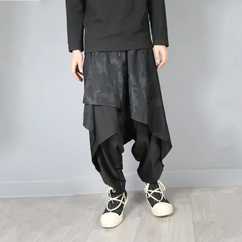 Streetwear Pavasarį Naują Yama moto Stiliaus Sijonas Madinga Vyrų Alternatyvių Asmenybės Haremo Kelnės Vyrų Plaukų Stilistas Didelis Tarpkojo Kelnės