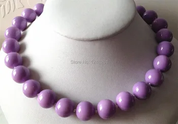 Tauriųjų 12mm Violetinės Jūros Kriauklių Perlų Apvalūs Karoliai Rankų Virvę, Grandinės Karoliukai bižuterijos Natūralaus Akmens (Minimalus Order1)