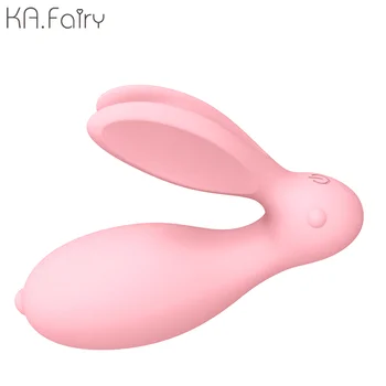Triušis belaidžio twin shock nešiojami sekso kiaušinių triušio ausis moterų masturbaciją, vibratorius, sekso žaislas 18 moterų žaislai