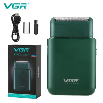 VGR Elektrinį skustuvą, V-390 Profesinės Barzda Žoliapjovės Razor Nešiojamas Mini Skustuvas Stūmokliniai Skutimosi 2 Blade USB Įkrovos Vyrai