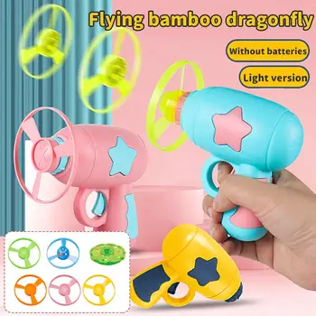 Vaikų Lauko Žaislai Šviesos Plaukioja Disko Bambuko Dragonfly Diskai Playset Sukasi Švyti Mielas Spalvingas Lauko Žaislas