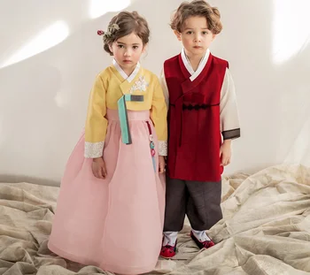 Vaikų korėjos Princesė Dress Mažumų Drabužių, Tradicinių Kostiumų, Šokių Suknelę Mergaitėms Hanbok Etapo Rezultatus Suknelė ZL76