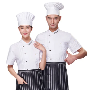 Virėjas darbo drabužiai, vyriški trumpomis Rankovėmis Vasarą Kvėpavimo Viešbutis, Maitinimas Mokyklos Valgykloje Darbuotojų Moterų Chef Drabužių, Virtuvės Stalviršiai