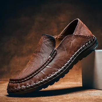 Vyriški batai rudenį naujų oda verslo atsitiktinis vyriški odiniai batai odiniai minkšti apačioje kvėpuojantis mados Joker odiniai batai