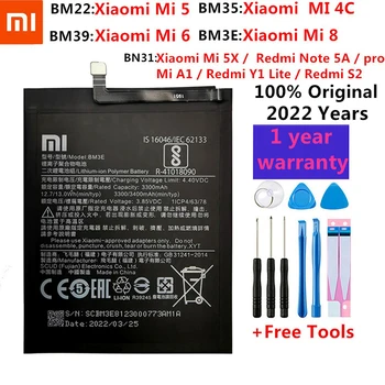 Xiaomi Originalios Telefonų Baterijos BM22 Už Xiaomi MI 5 5X Mi 4C Mi 6 Mi-8 Redmi Pastaba 5A 5A Pro BM35 BM39 BN31 BM3E Baterijos