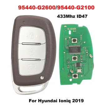 jingyuqin Nuotolinio Automobilio Raktas Korpuso Dangtelį Atveju Hyundai Ioniq 2019 433MHz 95440-D2600 95440-G2100 ID47chip 3Buttons Smart Raktas