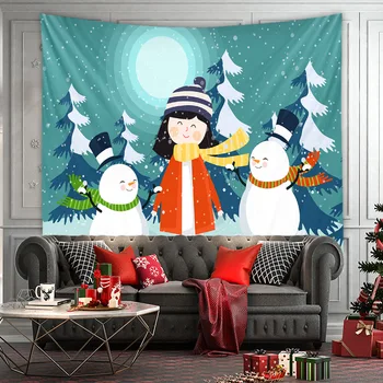sniego gobelenas kalėdų dekoro mergina bendrabučio sienos kabo lašas laivybos didelės sienos audinio kerstversiering