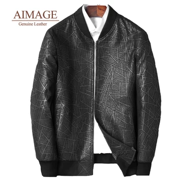 vyrai natūralios odos juoda casaca de cuero hombre dydis 4xl, avikailio spausdinti paltai plonas minkštas verslo drabužiai PY246
