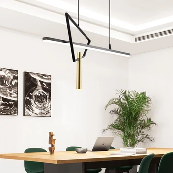 Šiaurės modernus restoranas šviestuvai minimalistinio dizaineris šviestuvai kūrybinė asmenybė juoda juosta šviestuvai AC90-260V