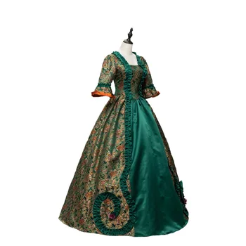 Žalia Marija Antuanetė Renesanso Suknelės Kamuolys Suknelė Reenactment Teatro Rokoko Kostiumo