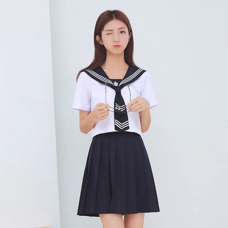 Japonijos Korėjiečių Vidurinės Mokyklos Vienodas Mergaičių Sailor Kostiumas Formalaus Rudenį Kolegijos Komplektus Saldus Mados Jk Rinkiniai Ilgai Vidurio Trumpas Sijonas