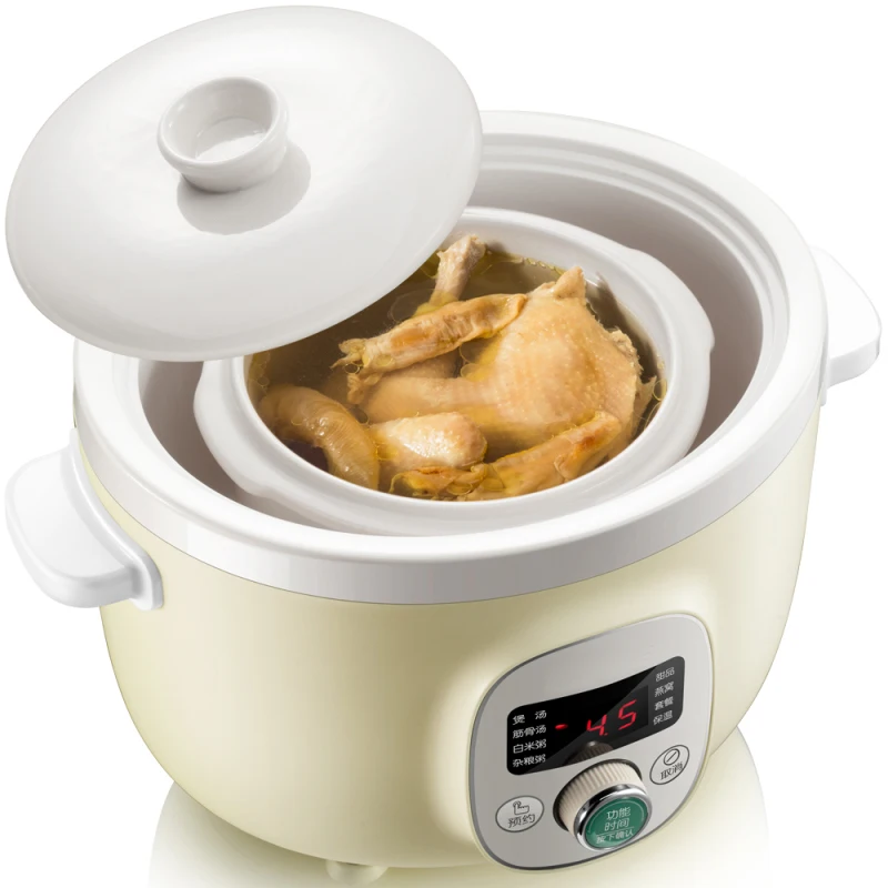 1.8 L Didelio pajėgumo elektrinė viryklė keraminiu troškinys namų automatinė sriuba, košė mini sveikatos elektros slow cooker