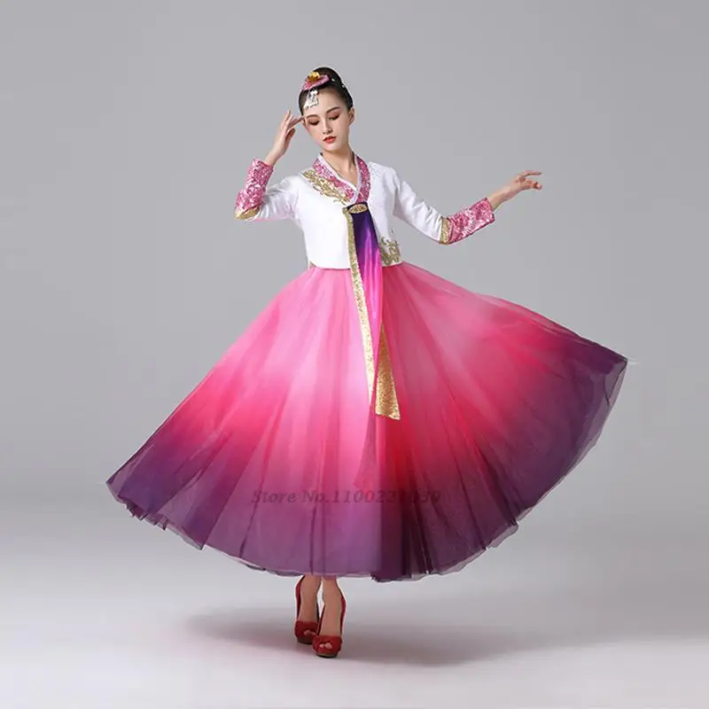 2022 tradicinis korėjiečių hanbok suknelė tautinių mažumų šokių suknelė senovės vestuvių palace kostiumų scenoje šokio spektaklis suknelė