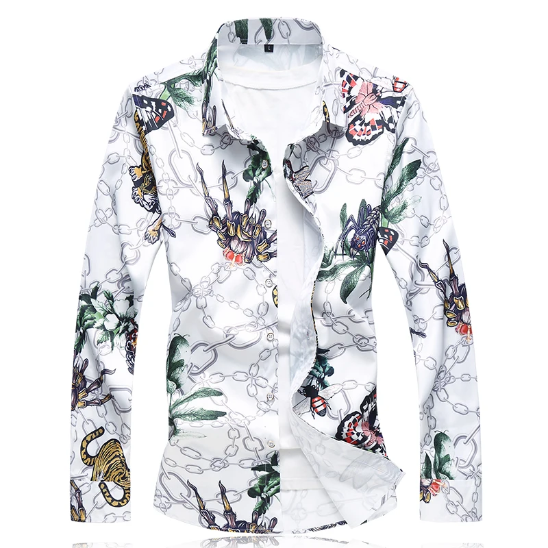 Naujų Produktų Rudenį 2022 Vyrų gėlių marškiniai vyriški atsitiktinis palaidų ilgomis rankovėmis ruožas marškinių dydį, 5XL 6XL 7XL